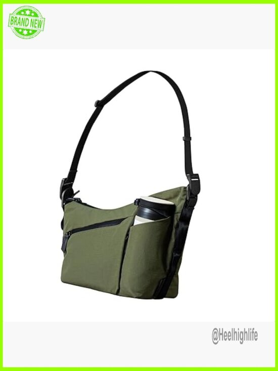 Handbags - 4L Weatherproof Crossbody Satchel with Expandable Bottle Pocket & Key Tether